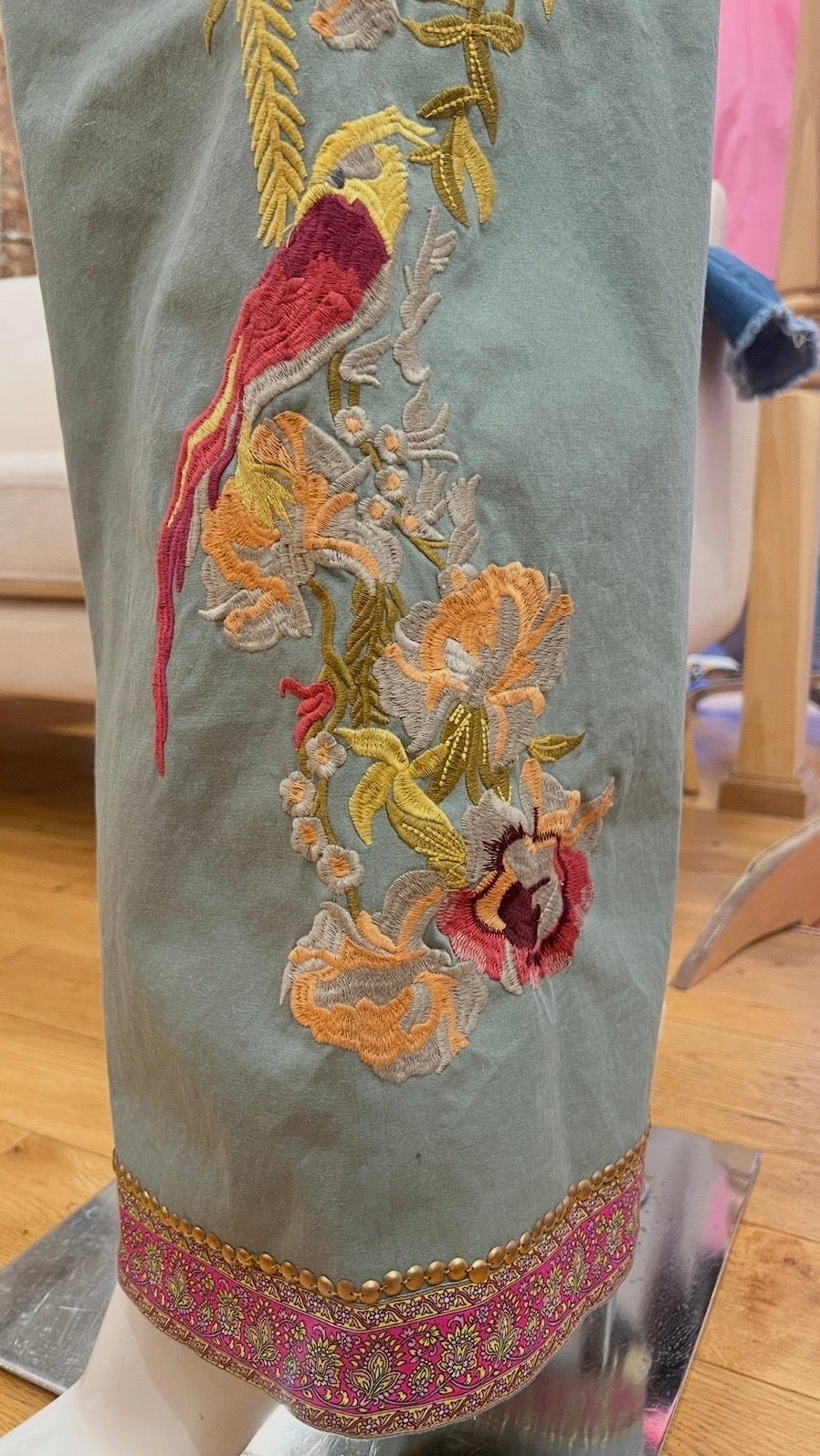 Time to Shine Embroidered Pants by Aratta - Rebecca James Clothing