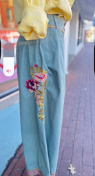 Time to Shine Embroidered Pants by Aratta - Rebecca James Clothing