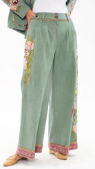 Time to Shine Embroidered Pants by Aratta - Rebecca James Clothing