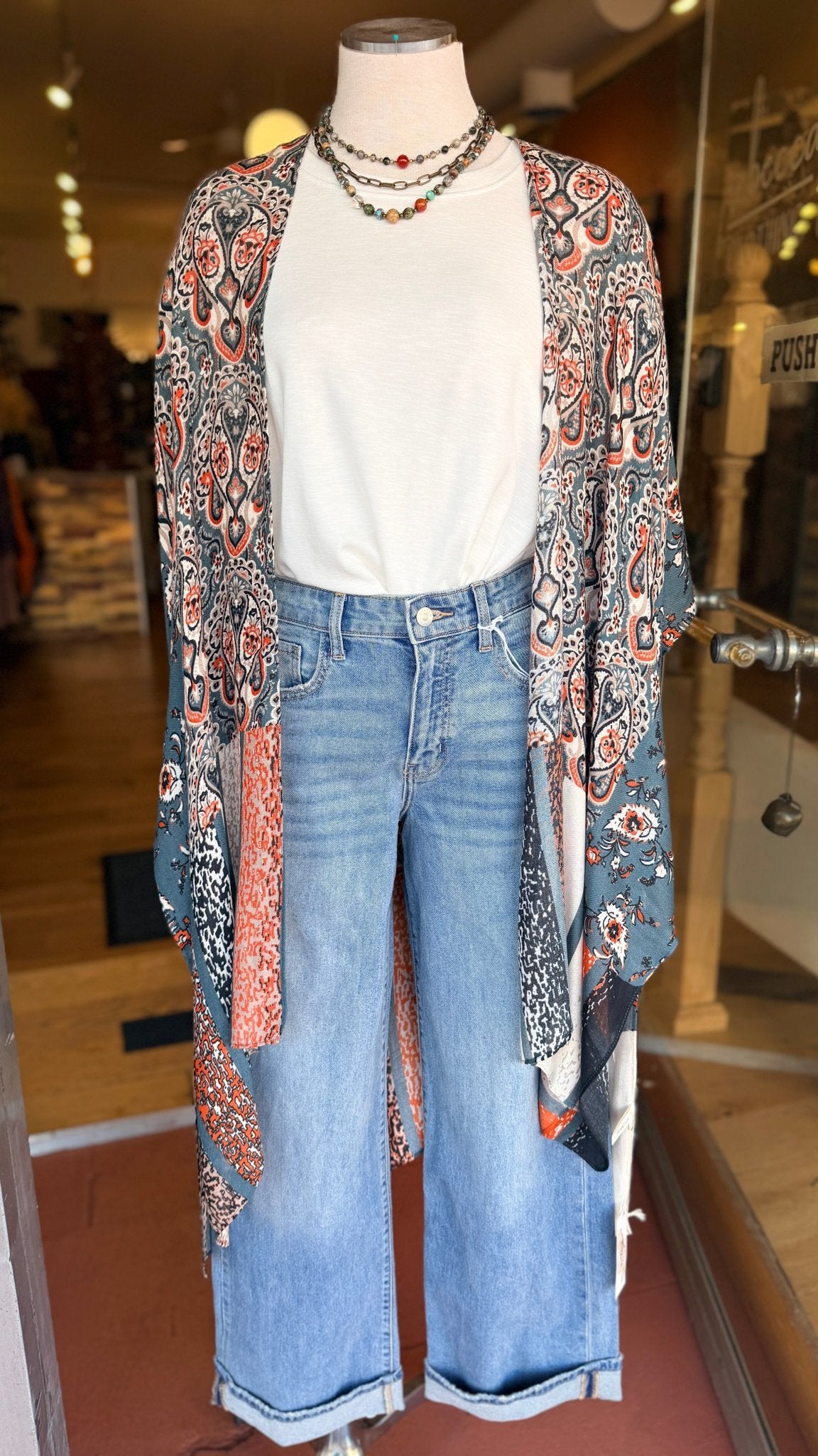 Travel Days Vintage INspired Paisley Kimono Wrap - Rebecca James Clothing