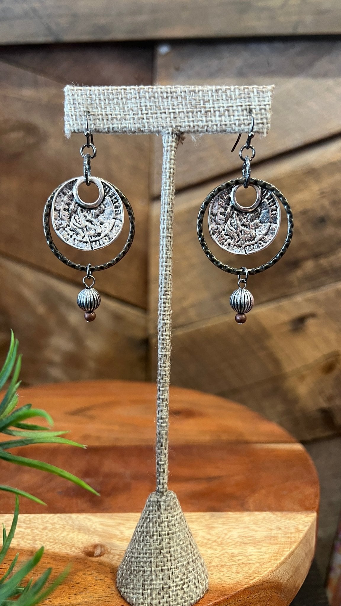 Treasure Coin Disk Earrings - Rebecca James Clothing