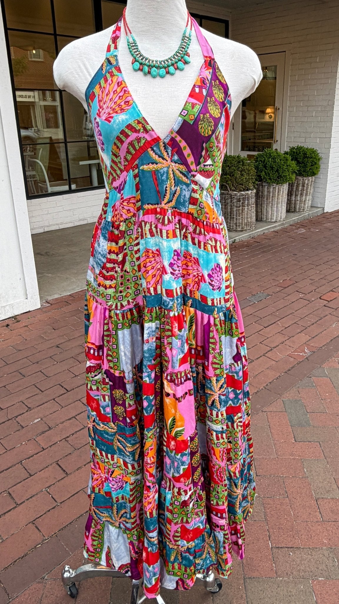 Tropical Escape Halter Maxi Dress - Rebecca James Clothing