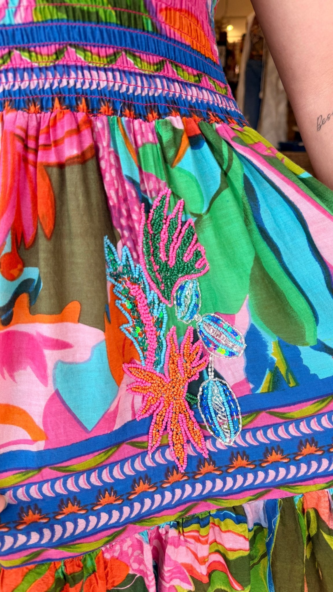 Tropical Heat Beaded Maxi Skirt - Rebecca James Clothing