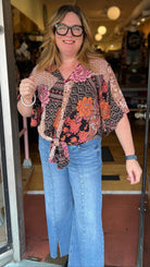 Tummy Control Center Seam Slit Wide Leg Jeans - Rebecca James Clothing