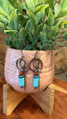 Turquoise Copper Chain Earrings - Rebecca James Clothing
