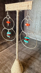 Turquosie and Red Agate Horizon Earrings by RJC - Rebecca James Clothing
