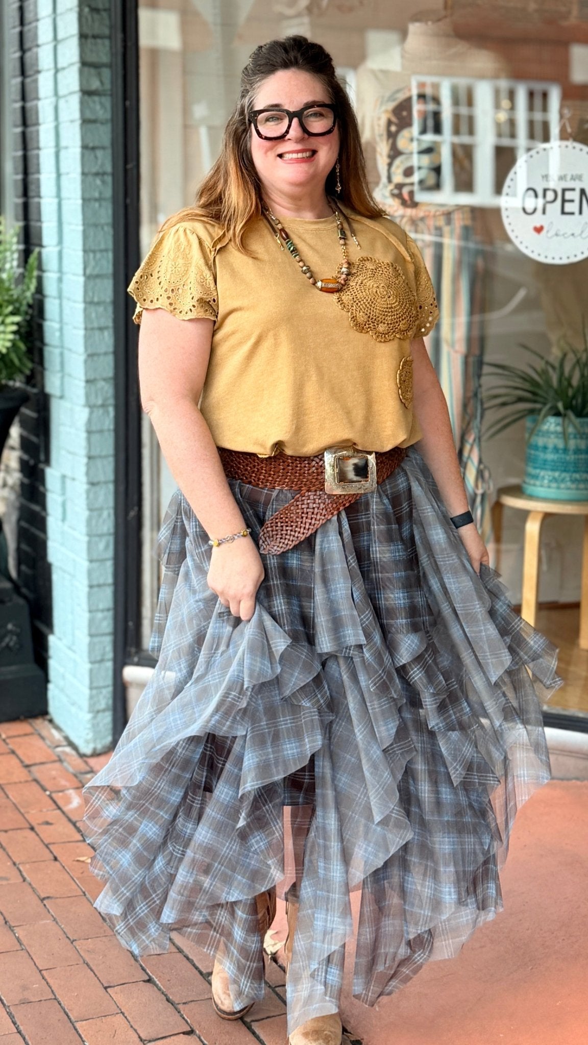 Twirl Around Plaid Mesh Ballarina Skirt - Rebecca James Clothing