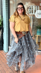 Twirl Around Plaid Mesh Ballarina Skirt - Rebecca James Clothing