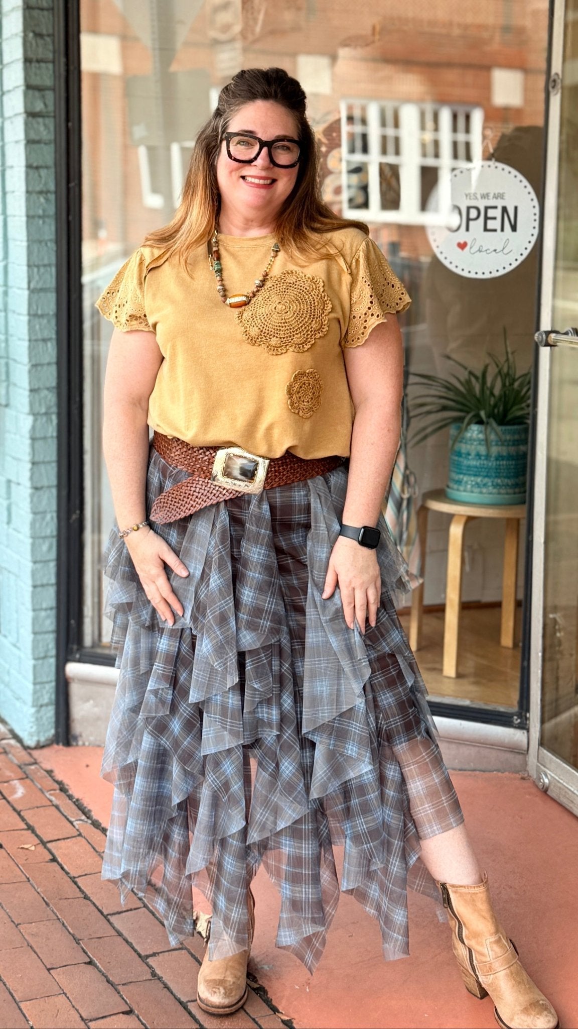 Twirl Around Plaid Mesh Ballarina Skirt - Rebecca James Clothing