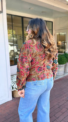 Velvet Floral Boho Bomber Jacket - Rebecca James Clothing