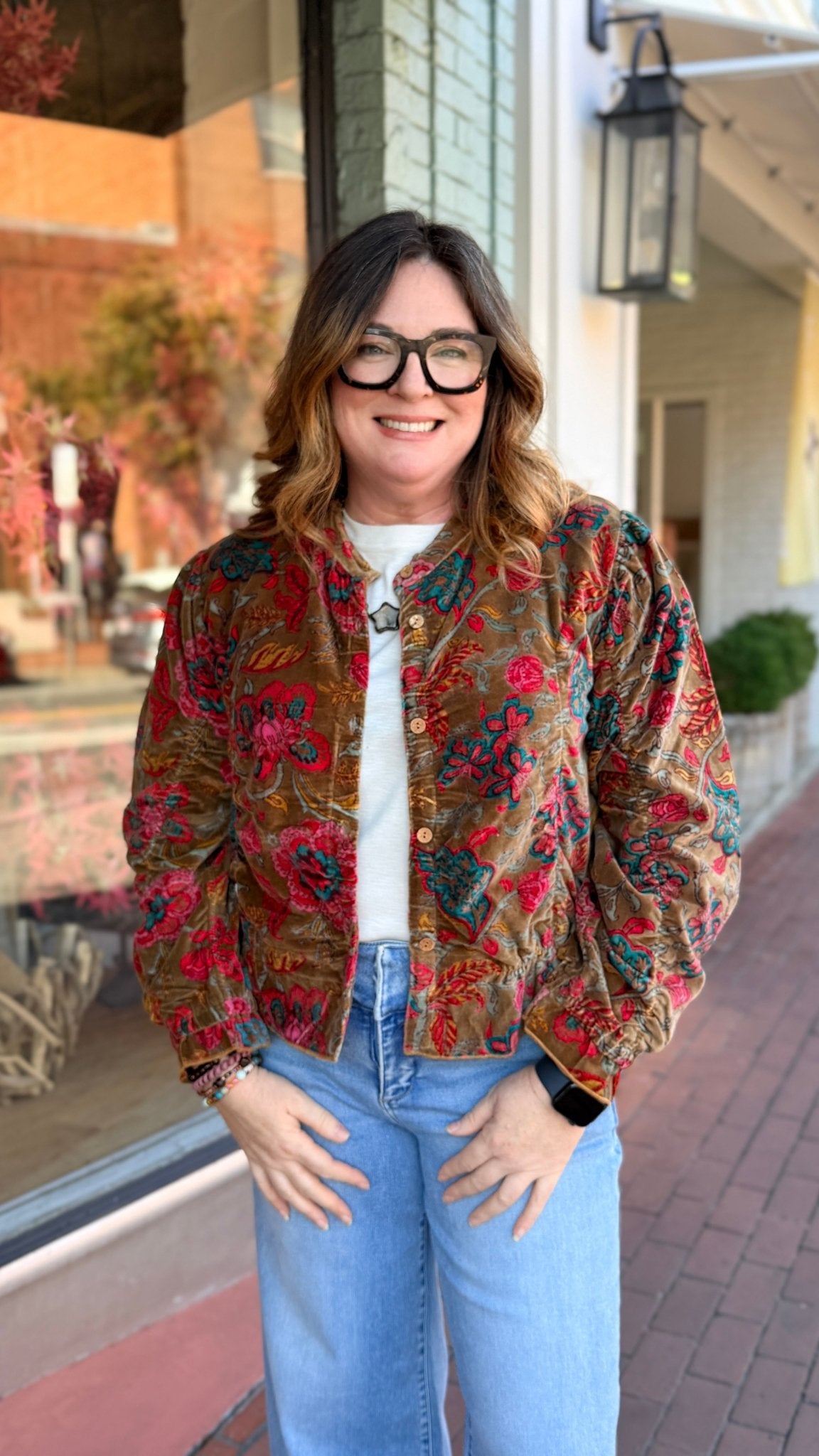 Velvet Floral Boho Bomber Jacket - Rebecca James Clothing