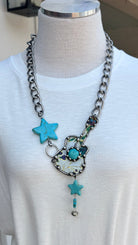 Vintage Tin Star Guitar Boho Necklace - Rebecca James Clothing