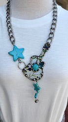 Vintage Tin Star Guitar Boho Necklace - Rebecca James Clothing