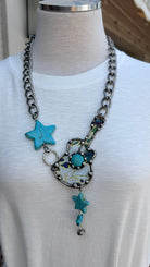 Vintage Tin Star Guitar Boho Necklace - Rebecca James Clothing