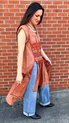 Wandering Soul Terracota Sheer Maxi Top - Rebecca James Clothing