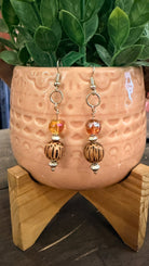 Wooden Shimmer Bead Drop Earrings by RJC - Rebecca James Clothing
