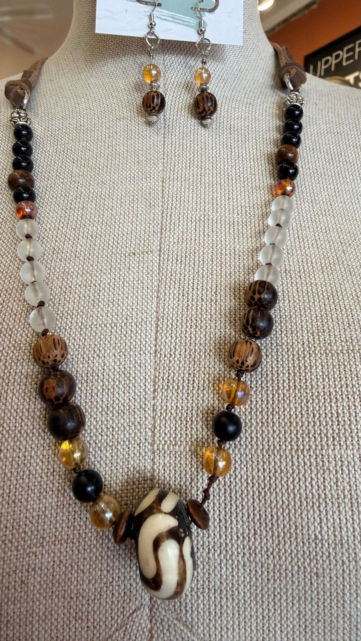 Woodland Wanderer Hand Beaded Necklace by RJC - Rebecca James Clothing