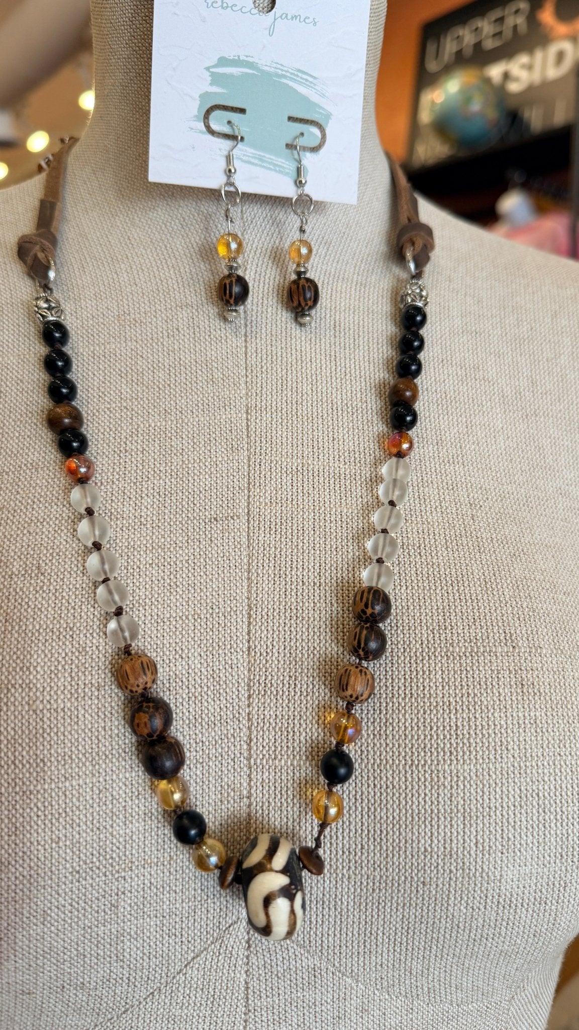 Woodland Wanderer Hand Beaded Necklace by RJC - Rebecca James Clothing