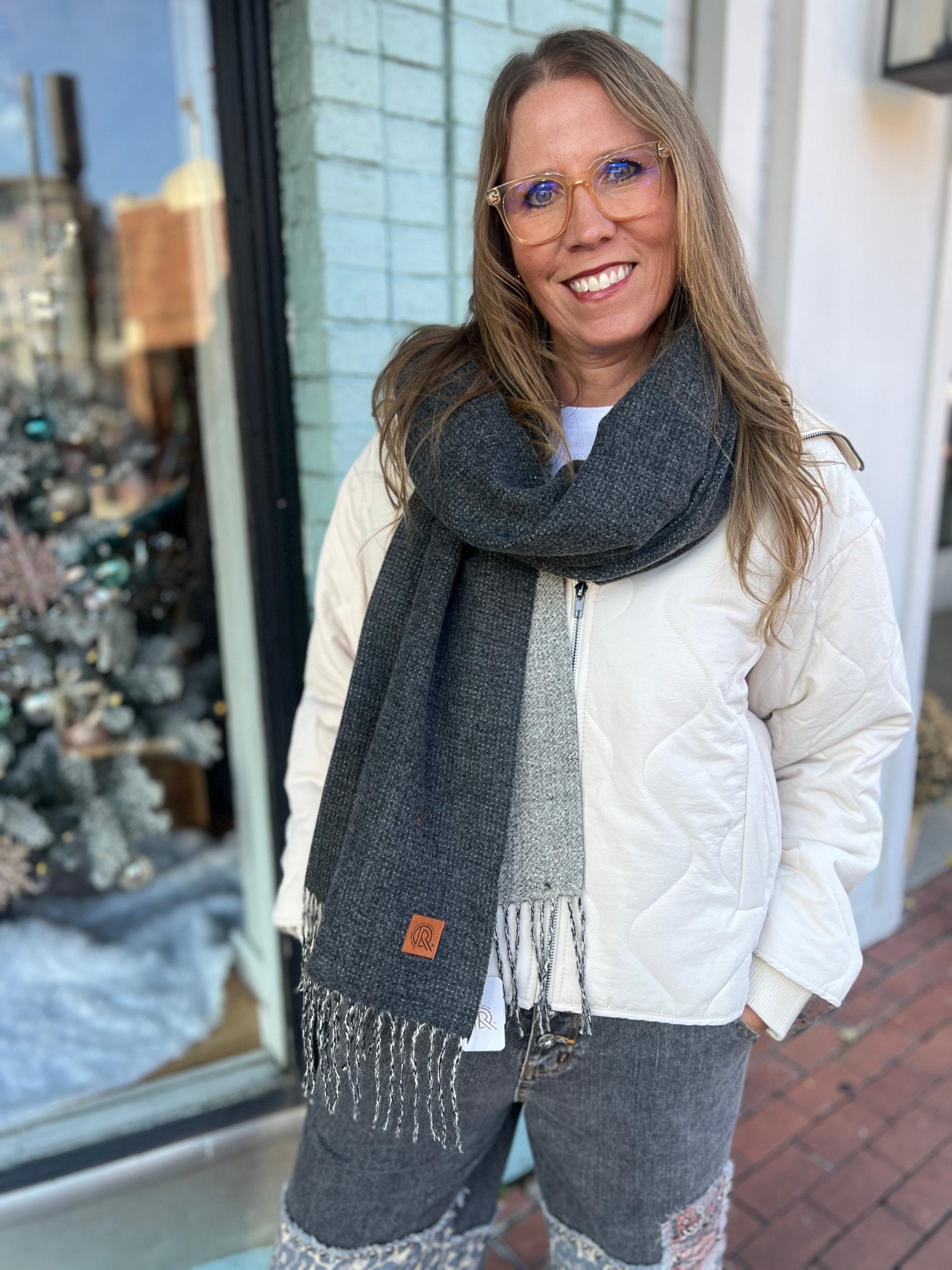 Wool Feel Solid Scarf - Rebecca James Clothing