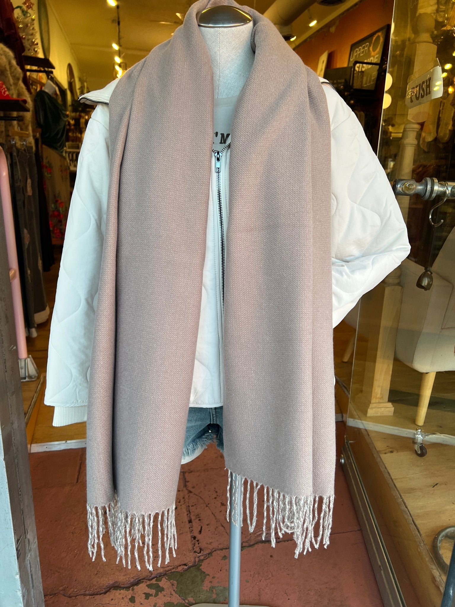 Wool Feel Solid Scarf - Rebecca James Clothing