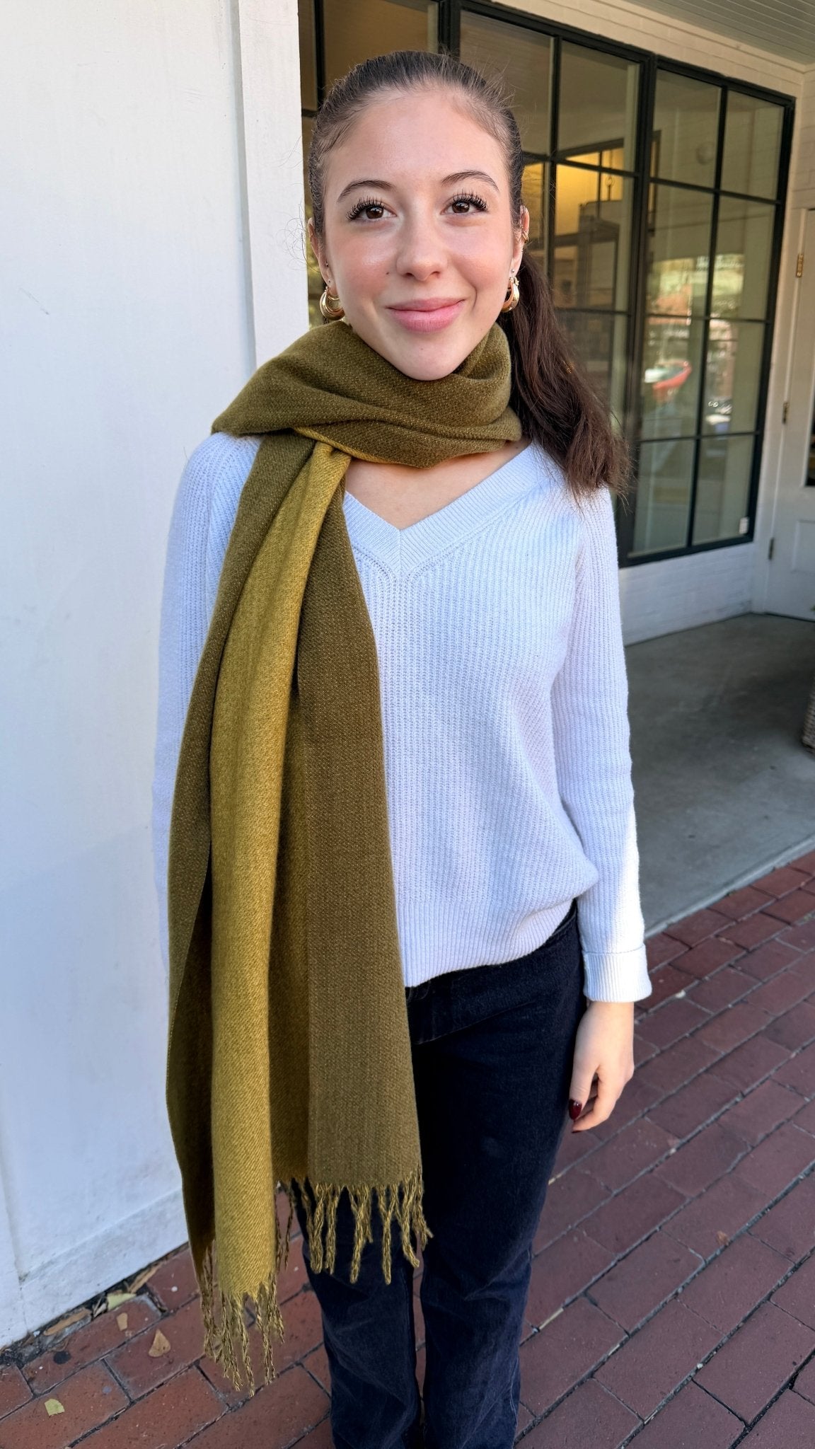 Wool Feel Solid Scarf - Rebecca James Clothing